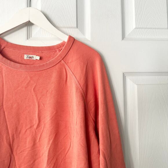 Faherty Bright Orange Sudadera Coastal Cloud Crewneck Sweater Medium - Picture 5 of 10